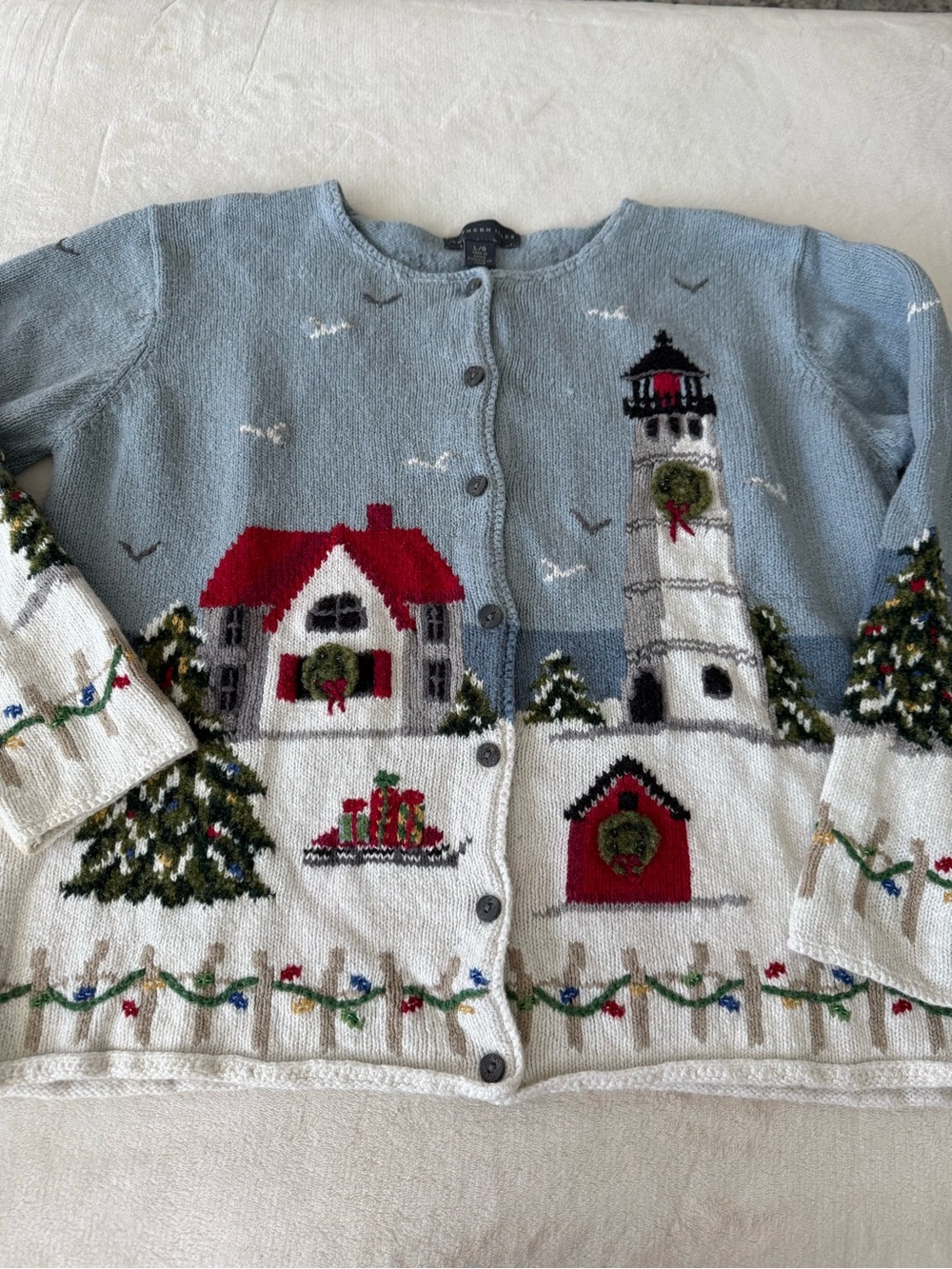 Northern Isle Women’s Holiday Christmas Winter Cardigan Sweater Size L D90